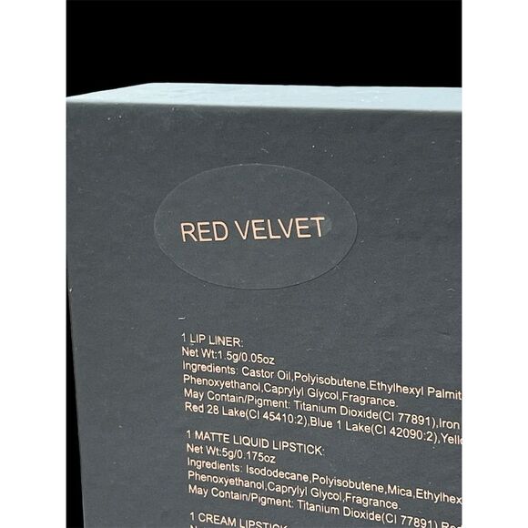 KAB Cosmetics Red Velvet Lip Makeup Set - Lip Liner, Lipstick, Gloss, Sh… - Picture 15 of 16